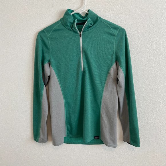 Patagonia Sweaters - Patagonia Womens Green Midweight Capilene Baselayer Quarter Zip Jacket Sz Small